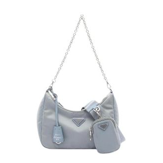 Prada Pre-owned Shoulder Bags, female, Blue, Size: ONE SIZE Pre-owned Re-Edition 2005 Nylon 2way Shoulder Bag