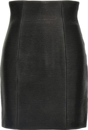 Balmain HW Rolled High Waist Mini Skirt