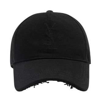 Saint Laurent Caps, male, Black, Size: 59 CM Cassandre Cap