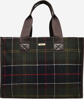 Barbour Turnberry -Einkaufstasche in Wollmischung mit Scheckmuster