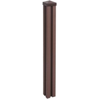 Hhg Hhg - Nunca Usado] Poste Wpc Sarthe Valla Wpc, Poste Columna, Sistema Enchufable, 98cm, Marr&oacute;n