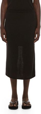 Helmut Lang Merino Wool Blend Midi Sweater Skirt in Dark Brown at Nordstrom, Size Xx-Small