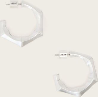 AllSaints Brass Clara Small Hoop Earrings, Size: One Size