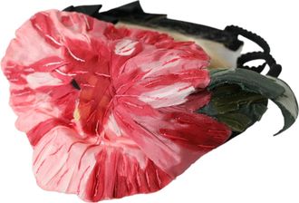 Dolce & Gabbana Womens Black Viscose White Hair Parrucchiera Headband Diadem Silk Nylon Elastane Accessory