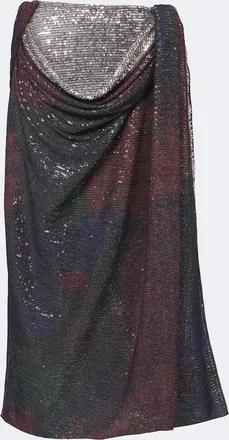 Maison Margiela Draped printed sequined midi skirt