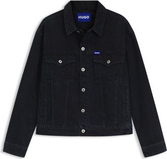 HUGO BOSS Regular-fit jacket in blue-black rigid denim