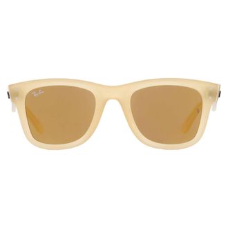 Ray-Ban WAYFARER REVERSE Brown Mirrored Gold Square Unisex Sunglasses RBR0502S 68215A 50