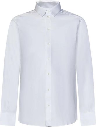 Dolce & Gabbana Witte Slim Fit Italiaanse Kraag Overhemd - Heren - Zakelijke Overhemden - Wit - 3XL - Katoen - Overhemden