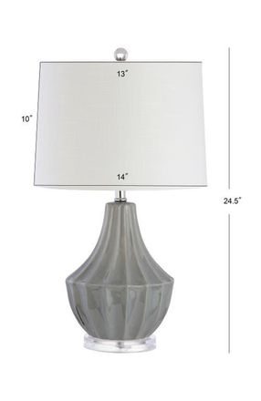 Jonathan Y Designs Tate Ceramic LED Table Lamp in Gray at Nordstrom