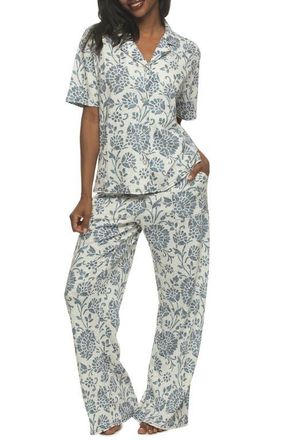 Felina Josephine Floral Jersey Pajamas in Distressed Floral Print at Nordstrom, Size X-Large