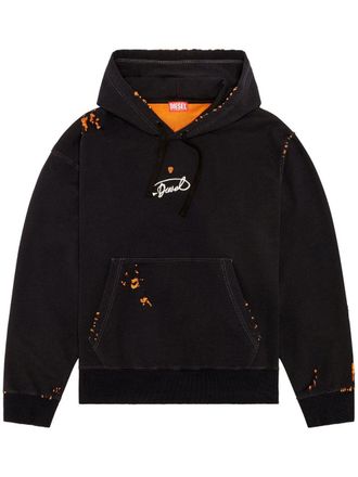 Diesel S-Macs hoodie met logoprint - Zwart