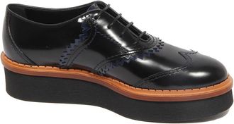 Tod's Blauwe Francesina Schoenen Made in Italy - Dames - Veterschoenen - Zwart - 37 1/2 EU - Schoenen