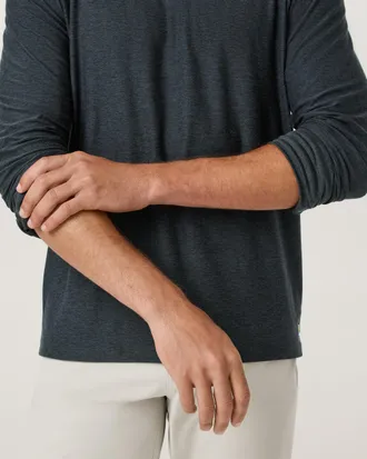 Vuori Clothing Long Sleeve Strato Tech Polo | Frost Grey Heather | Medium