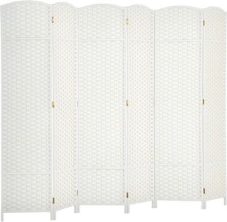 HOMCOM Homcom - biombo de 6 paneles separador de ambientes plegable 240x170 cm biombo separador de ambientes para salón dormitorio oficina blanco