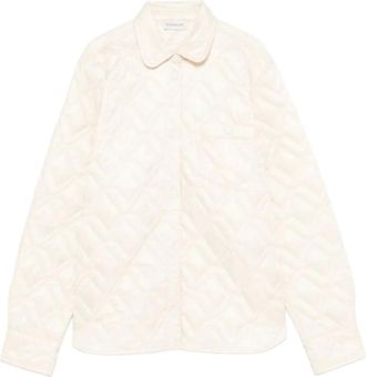 Moncler Light Jackets, female, Beige, XS, Logo Motif Quilted Jacket