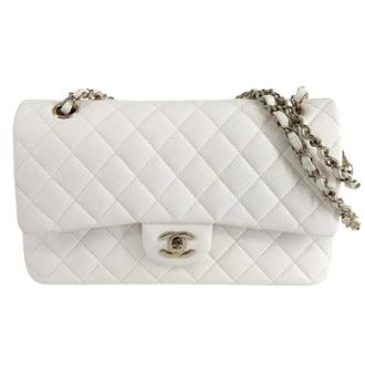 Chanel Pre-owned Matelasse Schoudertas - Dames - Pre-owned - Wit - Maat: ONE Size Leer