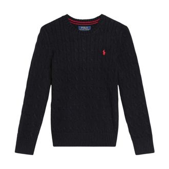 Polo Ralph Lauren Round-neck Knitwear, male, Black, Size: S Pullover