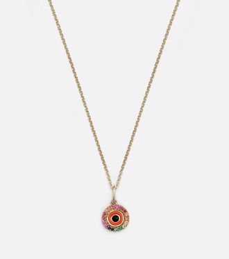 Sydney Evan Collar Evil Eye de oro de 14 ct y diamantes