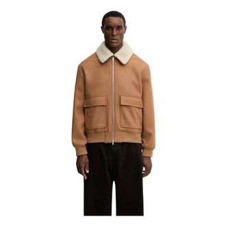Maison Kitsun&eacute; Heren, Jassen, Bruin, Maat: XL Wol