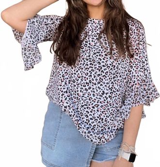 Multiples Animal Print Top In Blush