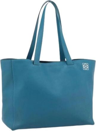 Loewe Pre-owned Tote Bag - Dames - Vintage Shopper - Blauw - ONE Size - Leer - Vintage