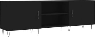 vidaXL Mueble Para Tv Madera De Ingenier&iacute;a Negro 150x30x50 Cm Vidaxl