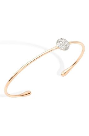 POMELLATO Sabbia Diamond Station Cuff in Rose Gold/diamond at Nordstrom, Size 6