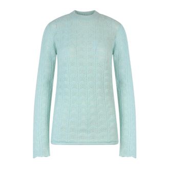 Sportmax Wol en kasjmier trui - Dames - Ronde hals truien - Groen - S - Wol - Truien & Vesten