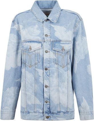 Fiorucci Pastel Denim Jacket With Cloud Motif