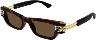 Bottega Veneta Rechthoekige Zonnebril - unisex - Zonnebrillen - Zwart - 50 MM - Accessoires