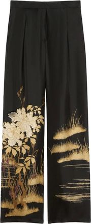 Max Mara Wide Trousers, female, Black, Size: L Pantalone lungo