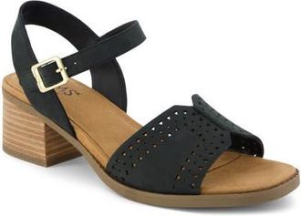 Toms Eloise Heeled Open Toe Sandal in Black Perforated at Nordstrom, Size 7.5