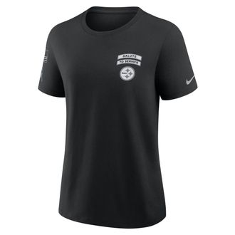 Nike Pittsburgh Steelers Salute to Service Nike Womens NFL T-Shirt in Black | 01K900AA2S-8HF