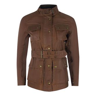 Belstaff Mens Trialmaster Light Brown Motorcycle Jacket Cotton - Size 2XS