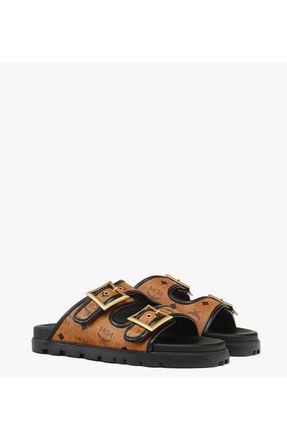 MCM Sandals in Visetos in Cognac at Nordstrom, Size 39
