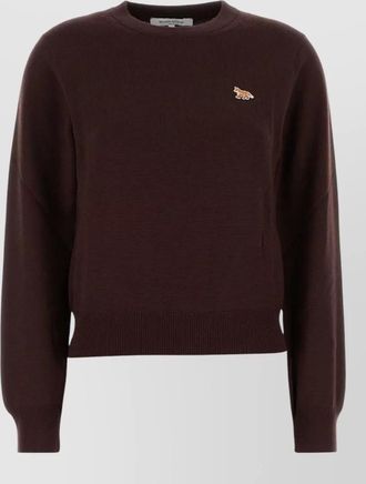 Maison Kitsun&eacute; merino wool fine-knit crew-neck sweater
