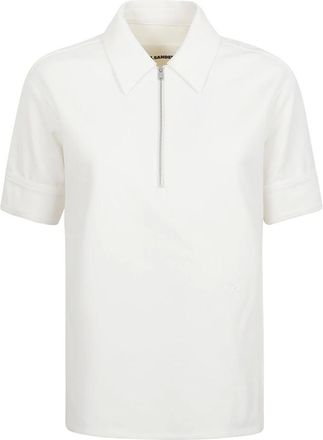 Jil Sander Cotton Blend Polo T-Shirt - female - Jil Sander - Polo Shirts - White - 3XS - Tops