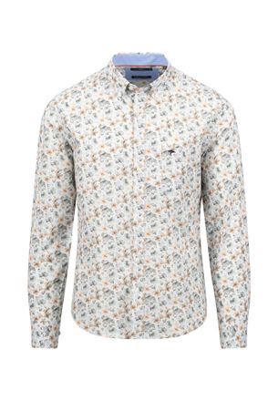 Fynch-Hatton Premium Flower Print Shirt Light Khaki