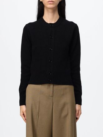 Ami Crewneck Cashmere Cardigan with Ribbed Trims