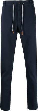 Eleventy tapered cotton-blend drawstring chinos - men - Elastane/Cotton/Cashmere - 38 - Blue