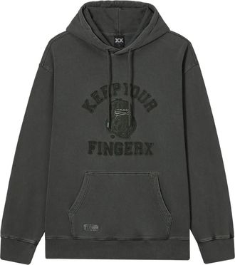 Fingercroxx Hoodie met tekst-applicatie - Zwart