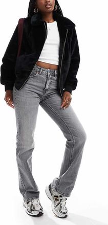 South Beach Bomber nero in pelliccia sintetica con zip