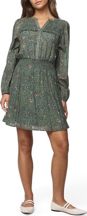 Splendid Versailles Floral Print Smocked Long Sleeve Dress in Vine Floral Print at Nordstrom, Size X-Small