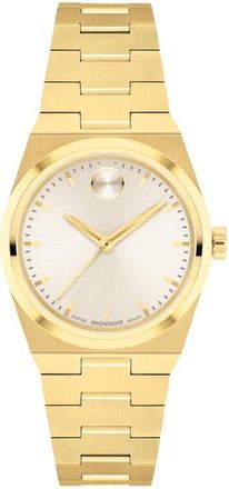 Movado Mini Bold Quest Bracelet Watch, 28mm in Gold Dial at Nordstrom, Size 28 Mm