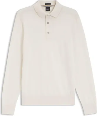 BOSS Regular-fit knit polo in Merino wool