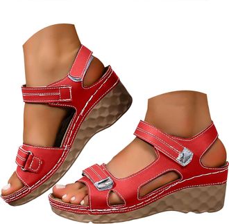 Generic Strappy Sandals for Women Dressy Summer 2026 Womens Open Toe Platform Orthopedic Sandal with Arch Support Casual Low Wedges Comfortable Walking Beach 