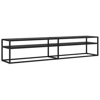 vidaXL Vidaxl - Mueble Para Tv Vidrio Templado Negro 200x40x40,5 Cm