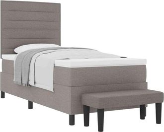 vidaXL Box Spring Bed with Mattress Taupe 90 x 200 cm Fabric vidaXL