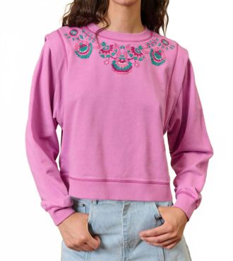 Louise Misha Ostrea Embroidered Sweatshirt In Dusty Pink