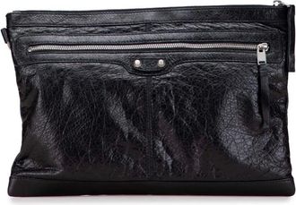 Balenciaga 2015 Lambskin Motocross Classic Clip L clutch bag - Black